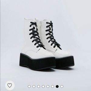 Nasty Gal Patent Faux Leather Platform Biker Boots (8)
